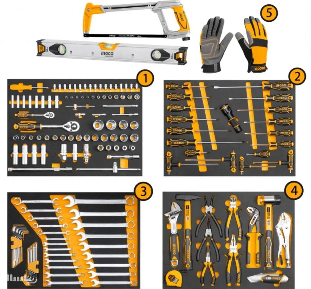 ست ابزار کارگاهی اینکو مدل HTCS273281 با ۳۲۸ عدد ابزار