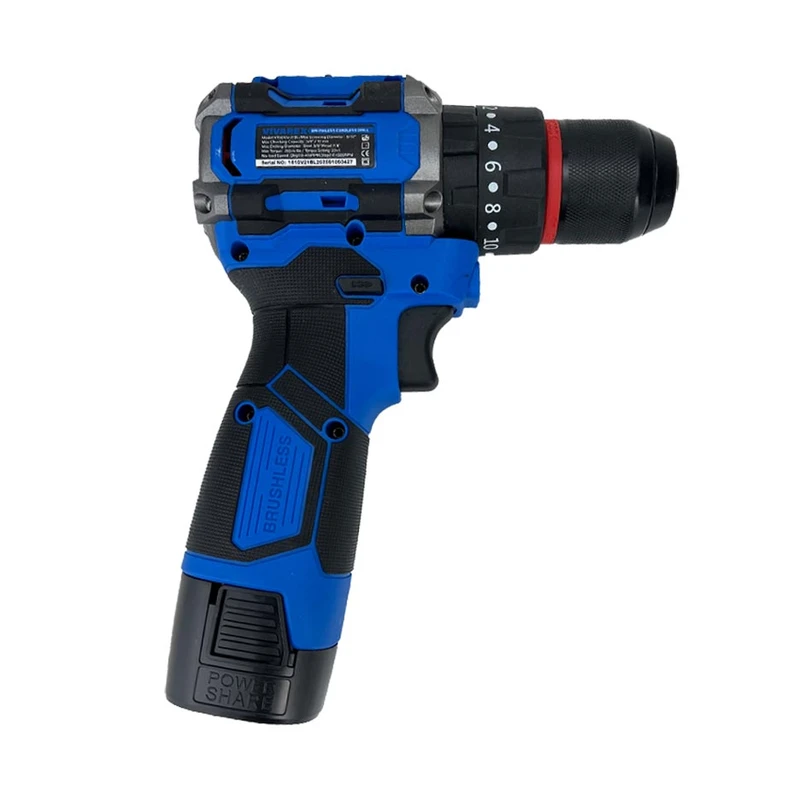 دریل چکشی شارژی ویوارکس مدل VR1610V-21BL با موتور براشلس، باتری 16/8 ولت